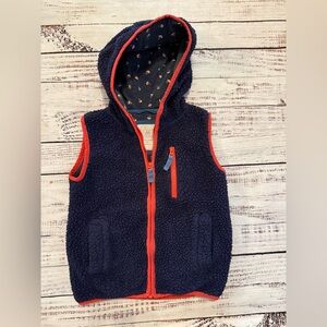 Mini Boden Girls Navy Sherpa Vest 7-8Y